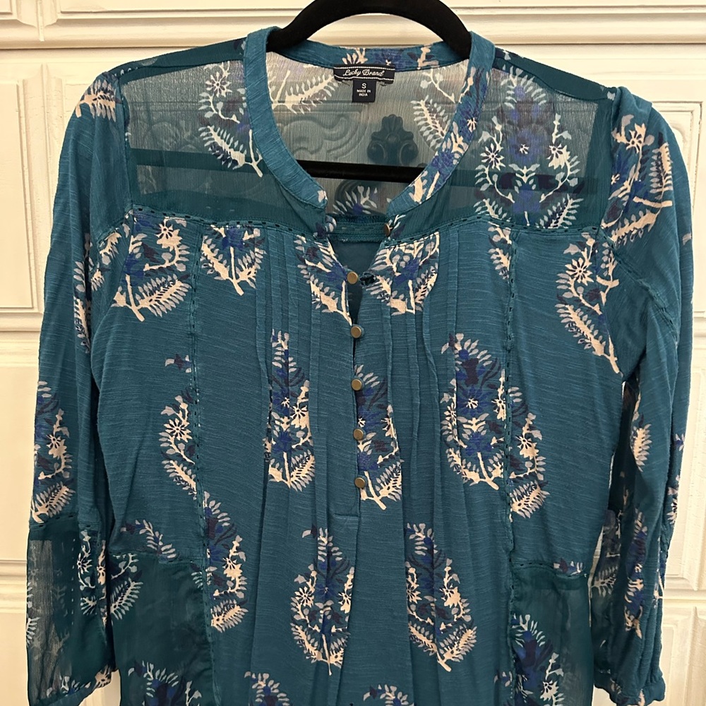 Lucky brand, teal blouse